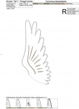 Preview: 3D-Applikation "Taube" (13x18) Preview: 3D-Applikation "Taube" (13x18)